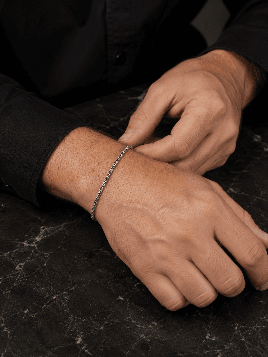 Kral Kare Gümüş Bileklik 2mm