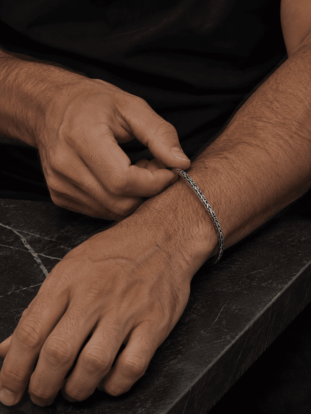 Kral Kare Gümüş Bileklik 4mm